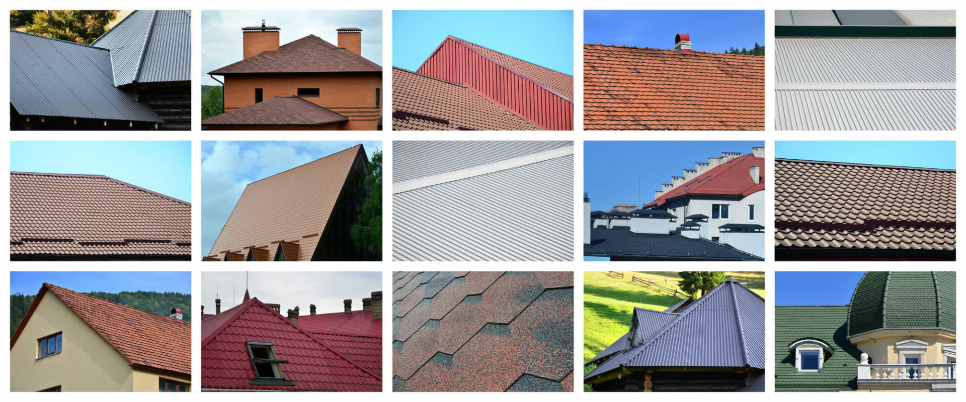 What are the three main types of roofs?